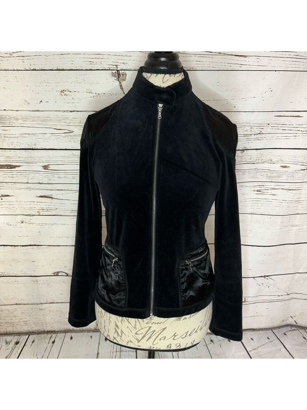 Diffusion D Vintage Velour Jacket Black Size Medium